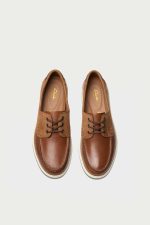 spiridoula metheniti shoes xalkida p clarks bratton boat dark tan leather 5