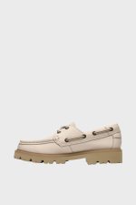 clarks cleyhill boat cream leather 3 new