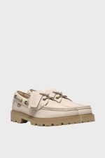 clarks cleyhill boat cream leather 5 new