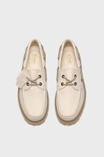 clarks cleyhill boat cream leather 7 new