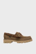 clarks cleyhill boat dark tan suede