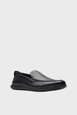 clarks flexway step black leather 1