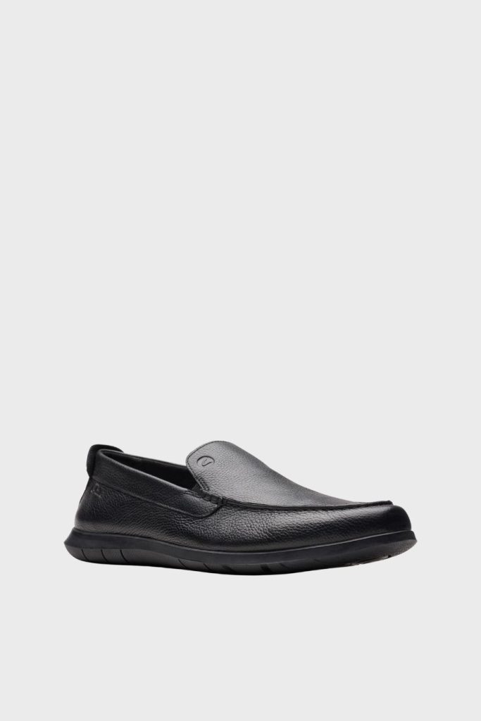 clarks flexway step black leather 1