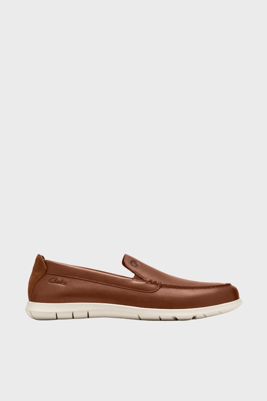 clarks flexway step tan white leather