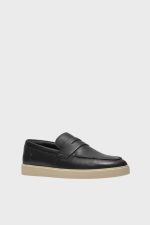 clarks lockford easy navy leather 1