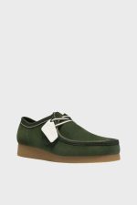 clarks wallabee evo green suede 1