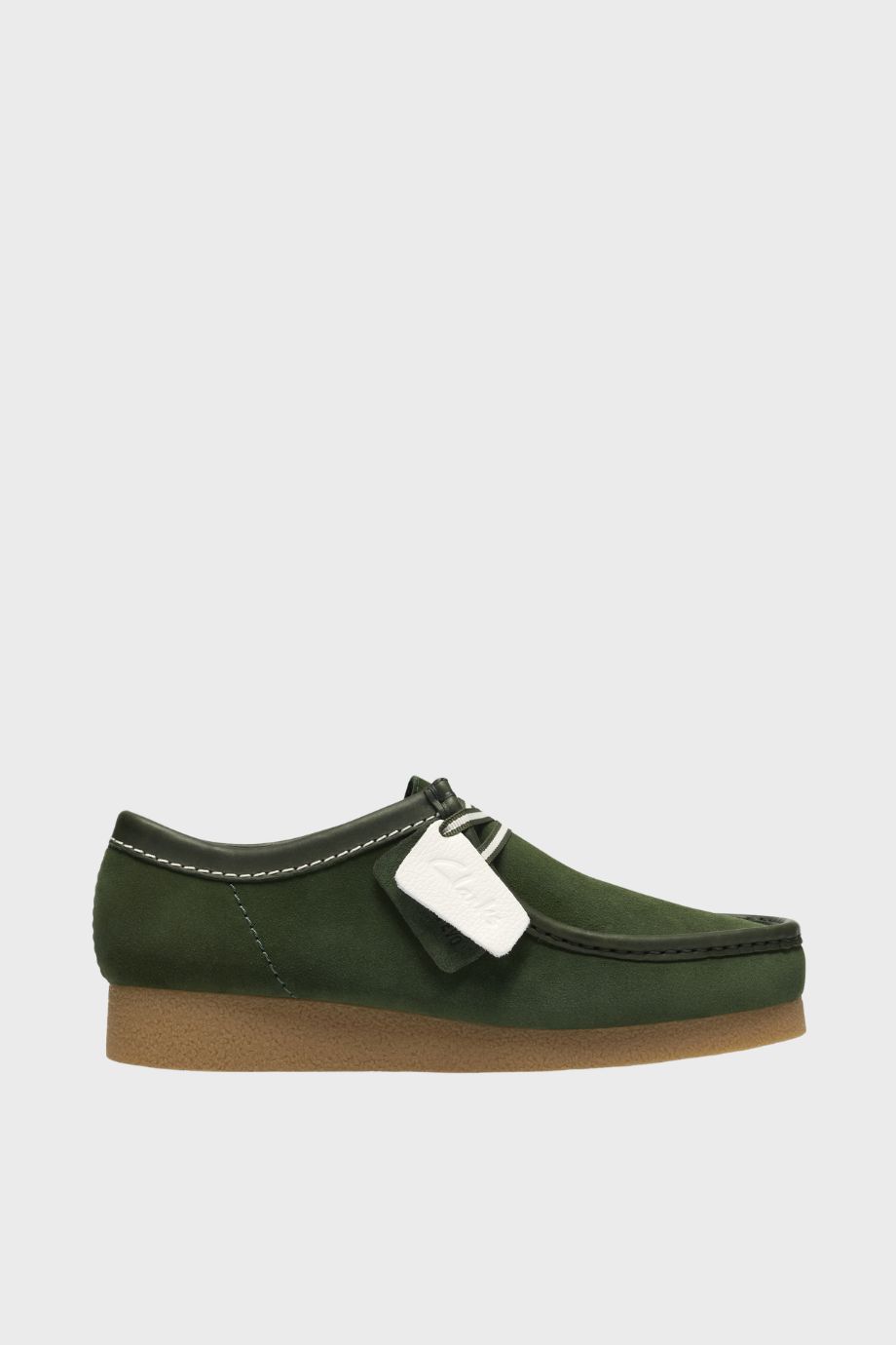 clarks wallabee evo green suede