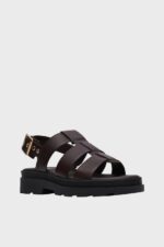 clarks orinoco 3 strap dark brown 1