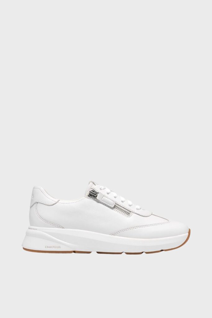 clarks code r run white leather