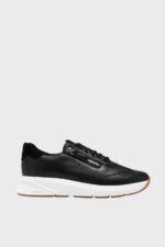 clarks code r run black leather
