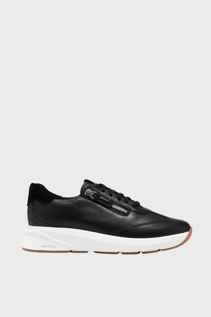 clarks code r run black leather