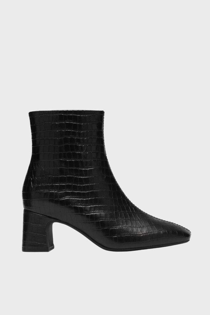 clarks fernie zip black croc